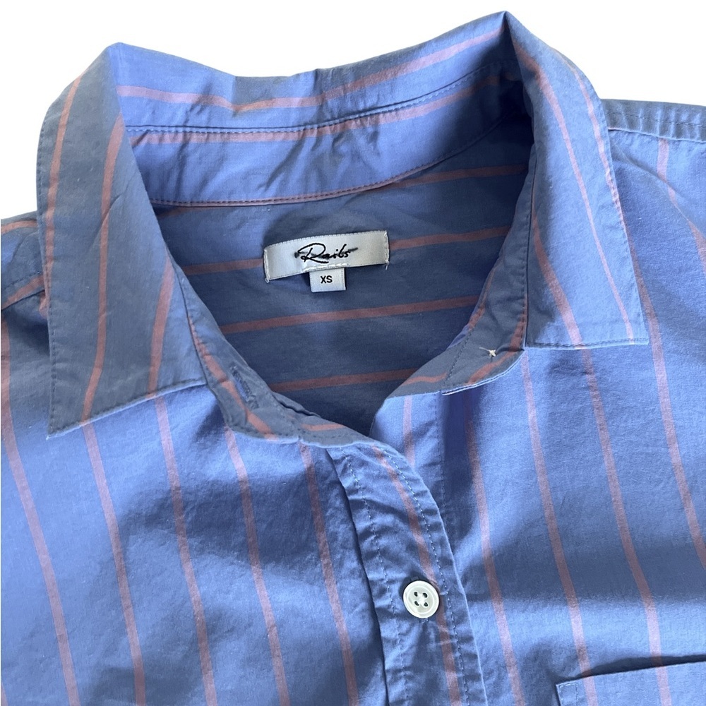 Rails Lavender and Coral Striped Button Down Shirt - image 7